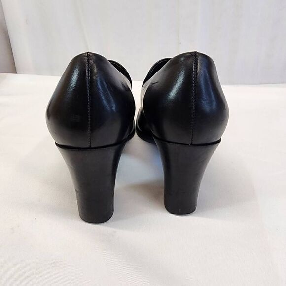 Franco Sarto Womens Nolan Tailored Loafers Black Heels Size 9.5 - Picture 5 of 10